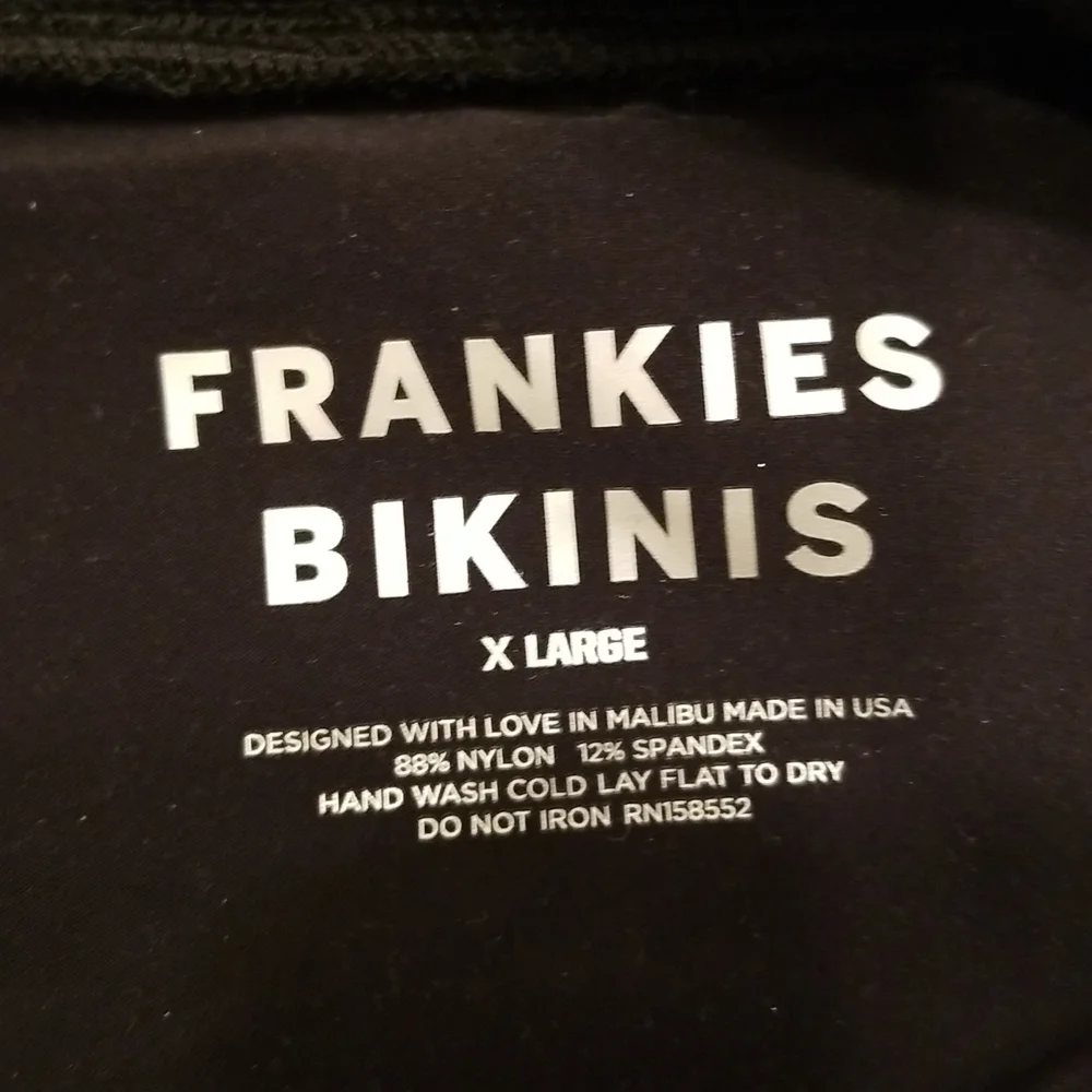 💕FRANKIE'S BIKINIS💕 Grace Cheeky Ribbed Bikini BOTTOM ~ Black XL NWT